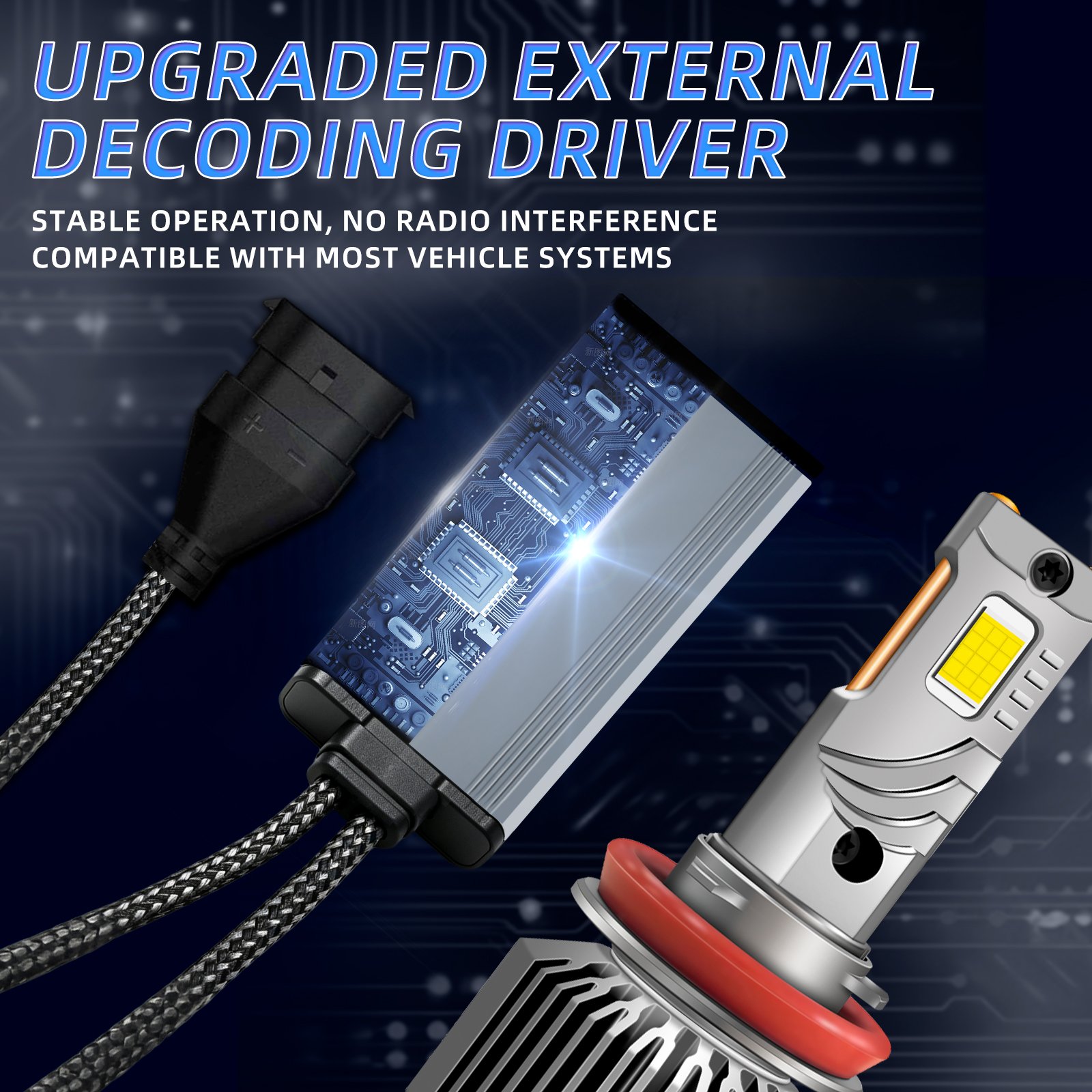M65 LED headlight external driver with built-in CANbus decoder