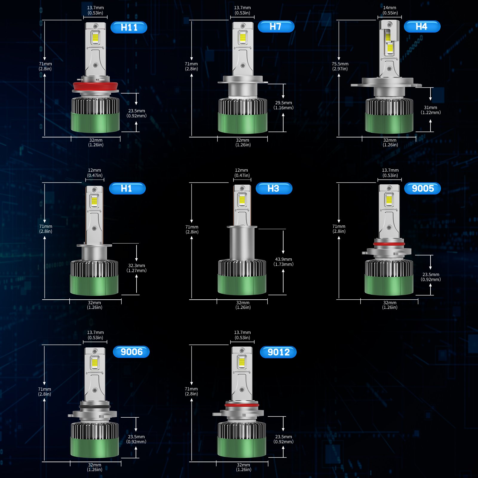 Xien Automotive M76-Detail-09-Cooling-Structure LED headlight bulb