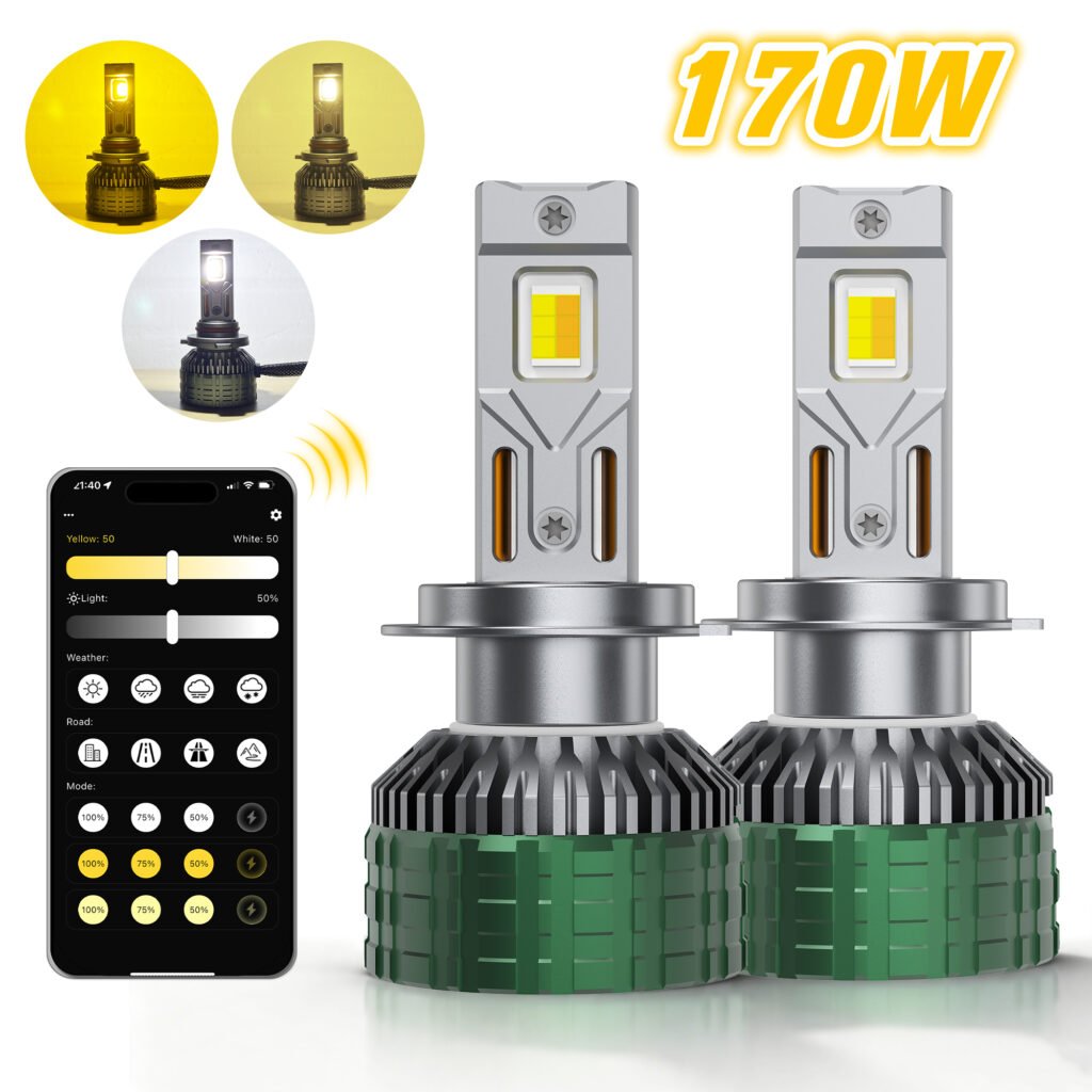 M88 LED Headlight Bulbs - H7 White Background