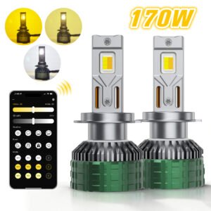 M88 LED Headlight Bulbs - H7 White Background